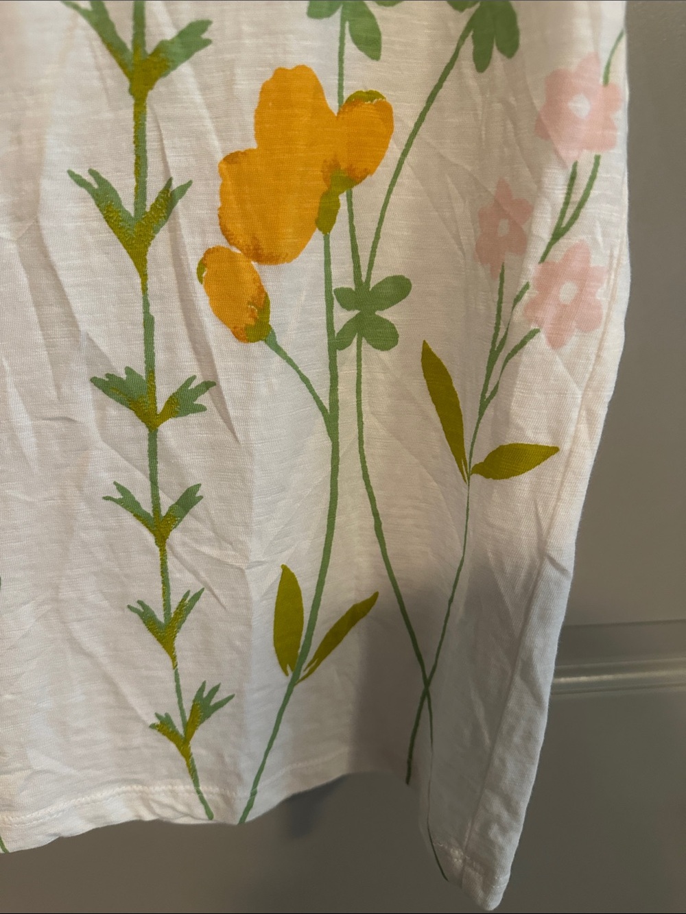 LOFT White Floral Sleeveless Tank with Yellow, Blue & Pink Blooms - Picture 4 of 6